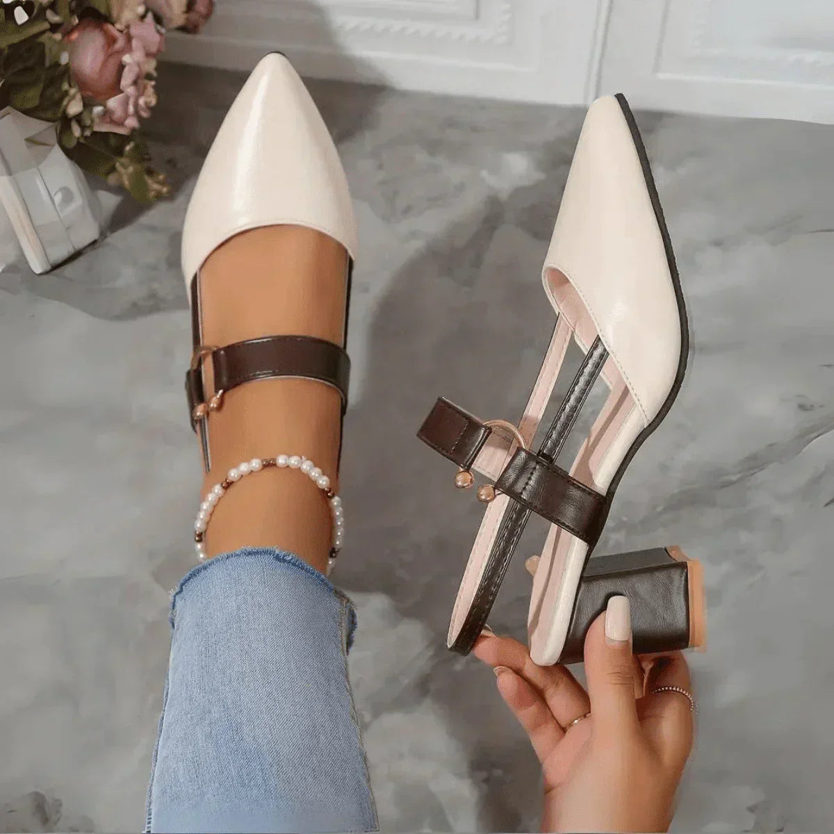 Sapato Scarpin Feminino Salto Bloco