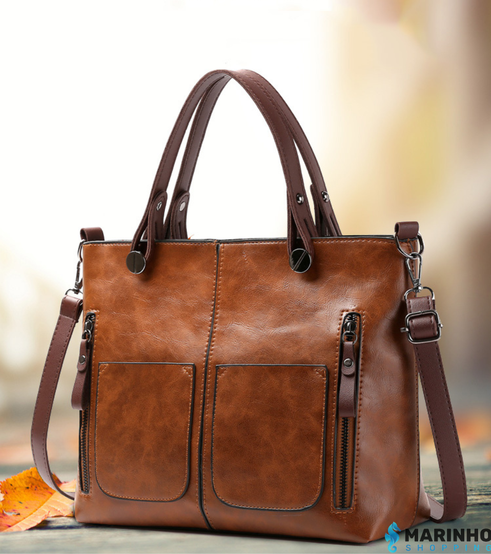 Bolsa Feminina de Couro Vintage