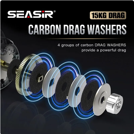 Carretilha Seasir Megacuda 11 + 1 6.5:1 15Kg