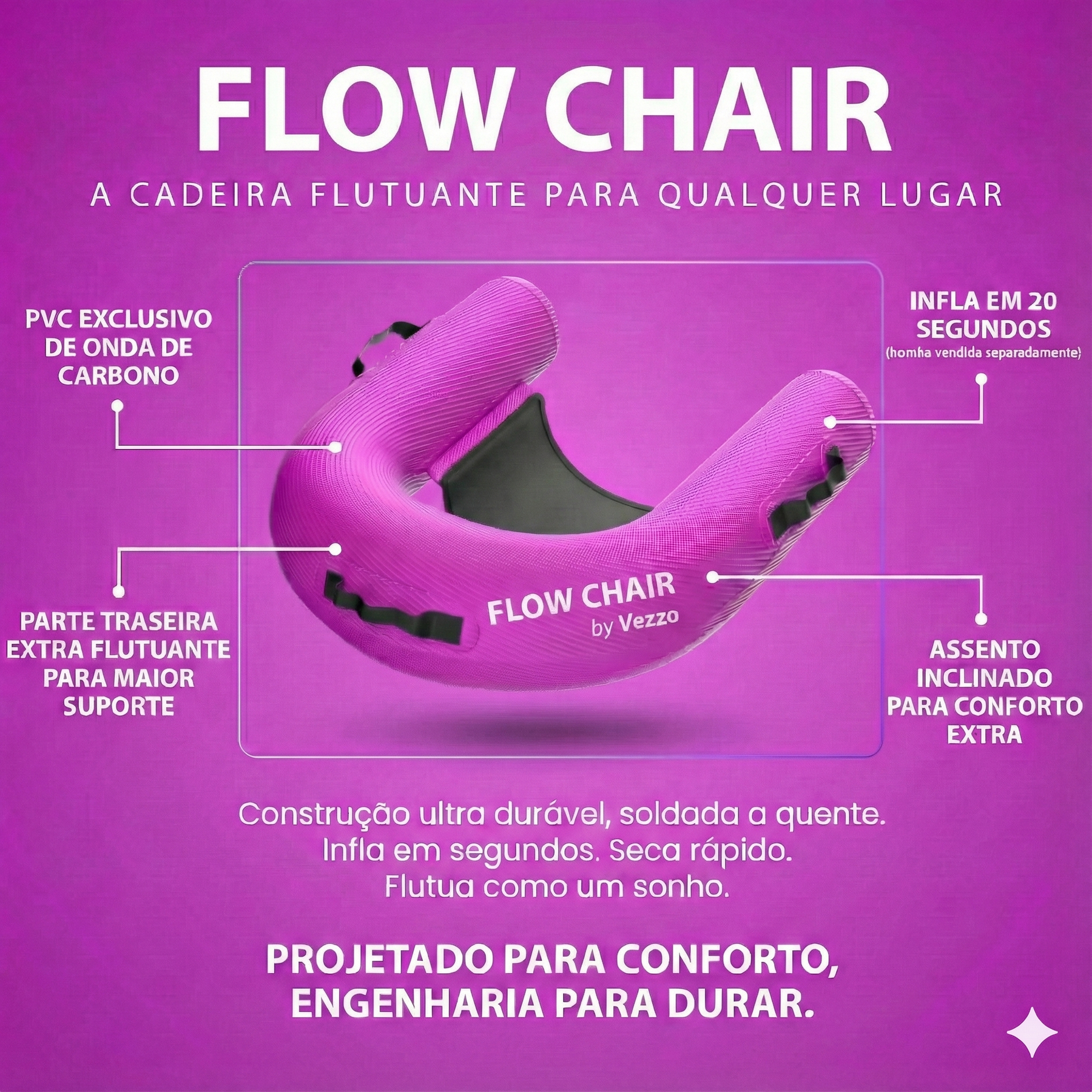 FlowChair + Bonus Suporte Para Copo