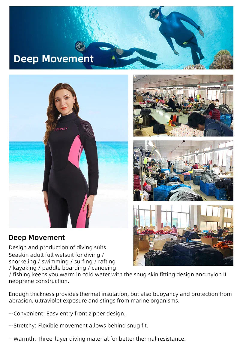 Roupa De Mergulho Masculino e Feminina Wetsuit 1.5MM/3MM