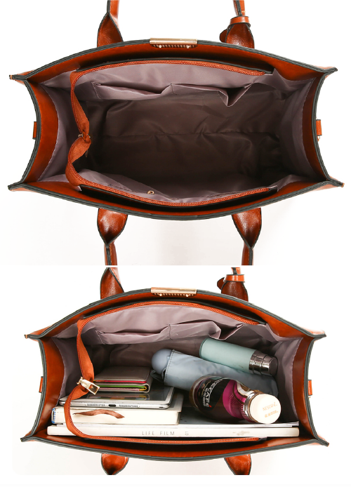 Conjunto Feminino em Couro Bolsa + 2 Carteira - Premium Bags