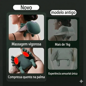 Massageador elétrico Vezzo™ para pescoço e costas com função de aquecimento.