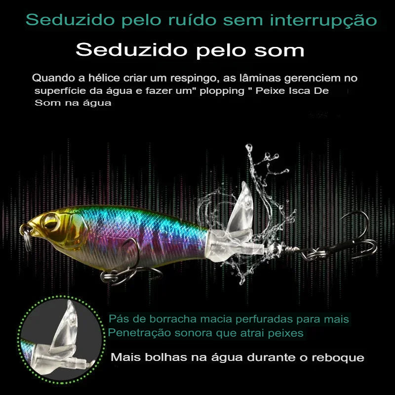 Isca Articial Flutuante com Hélice | Lancamento longo |  5 unidades