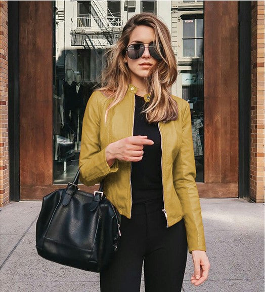 Jaqueta de Couro Feminina Impermeável