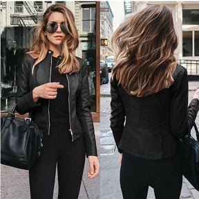 Jaqueta de Couro Feminina Impermeável