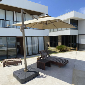 Ombrelone Guarda Sol Gold Led Alumínio C/ Base 130 L